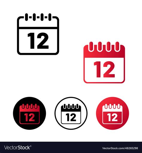 Calendar day 12 icon Royalty Free Vector Image