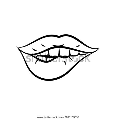 Sexy Lips Sign Bite Lip Black Stock Vector Royalty Free 2288163555 Shutterstock