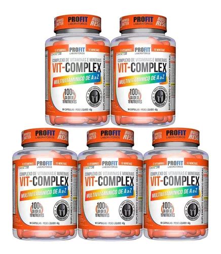 5x Multivitamínico Vit Complex A Z 90 Capsulas Profit Frete grátis