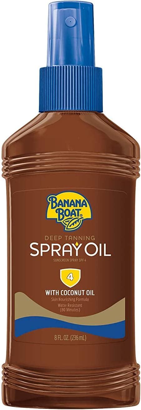 Banana Boat Deep Tanning Spray With Coconut Oil Spf 4 8 Ounces Each Value Pack Of