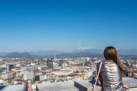 Stadt Von Ljubljana Vogelperspektive Stockfoto Bild Von Architektur