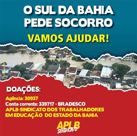 APLB MANIFESTA SOLIDARIEDADE AOS ATINGIDOS POR FORTE CHUVA EM