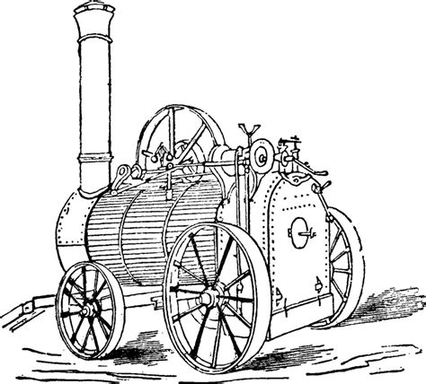 Portable Steam Engine Vintage Illustration 13784353 Vector Art At Vecteezy