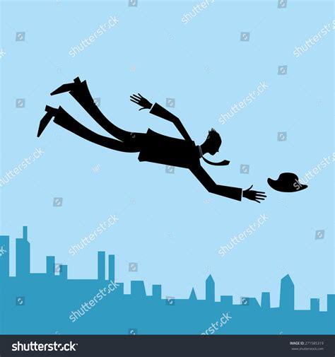 Flying Man Vector Illustration Stock Vector Royalty Free 271585319