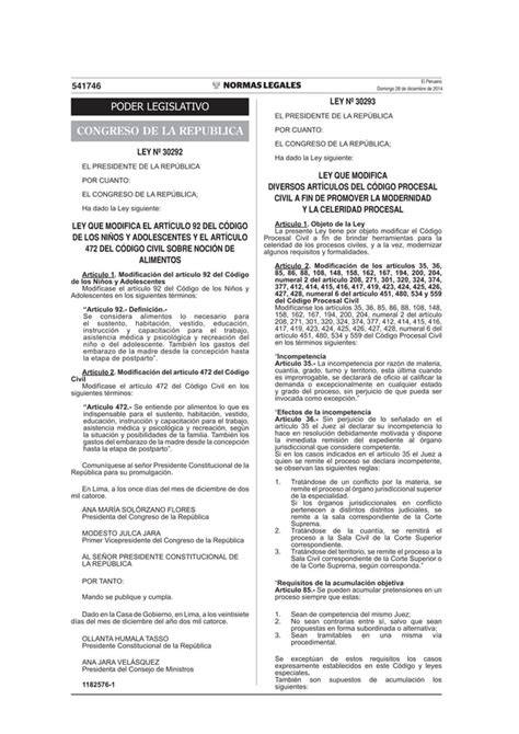 Ley que modifica diversos artículos del Código Procesal Civil a fin de