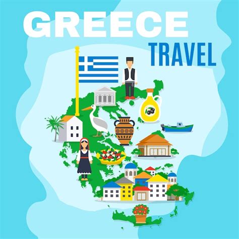 Free Vector Map Greece Poster