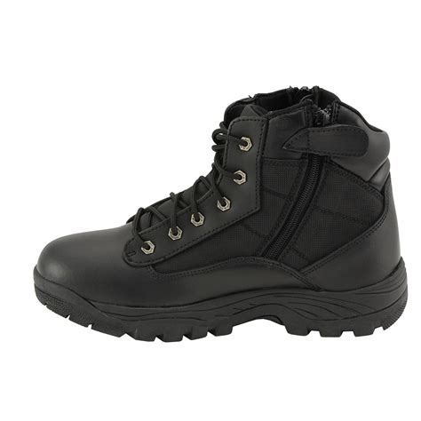 Milwaukee Leather Mbm9011 Mens 6 Inch Black Leather Tactical Lace Up