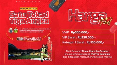 Tiket Pertandingan Persija Vs Bhayangkara FC Di Lanjutan Liga 1 Musim