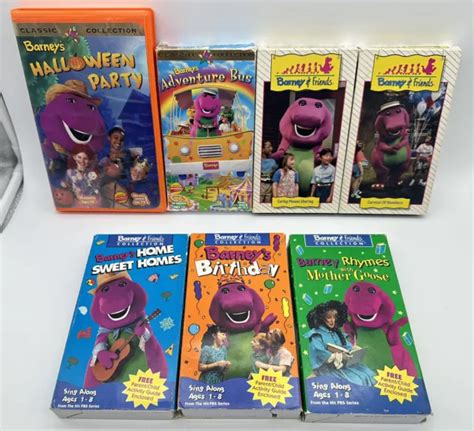 Vintage Barney Friends Vhs Video Tape Lot Of Barney Purple Dinosaur