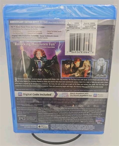 Hocus Pocus Th Anniversary Edition Blu Ray Ebay