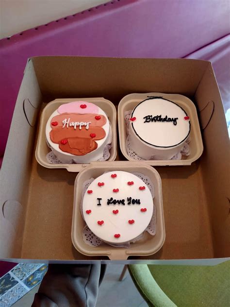 3 Bento Custom Cakes Package 4x2 Inches Happy Birthday I LOVE YOU