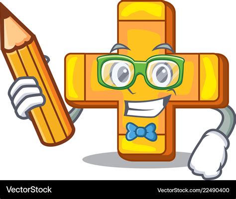 Student Cartoon Plus Sign Logo Concept Health Vector Image