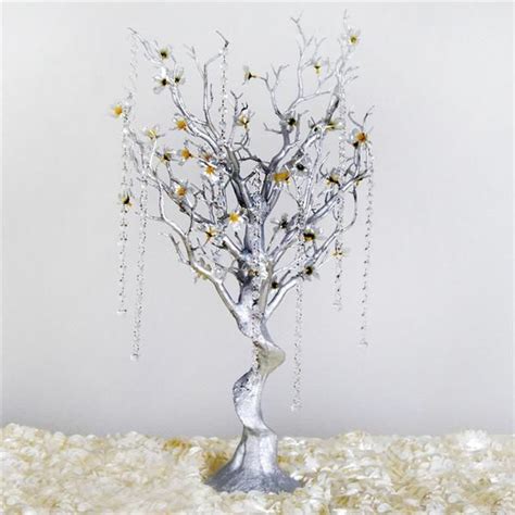 30 Metallic Silver Manzanita Centerpiece Tree With Flower Branches