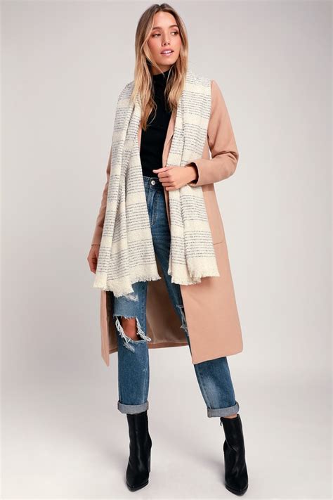 Cute Blue and White Scarf - Striped Scarf - Fuzzy Scarf - Lulus