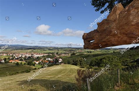 Sculpture Beast Gevaudan Village Saugues Gevaudan Editorial Stock Photo