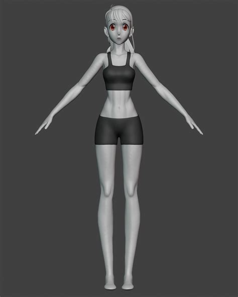 Anime Girl Base Mesh Sculpt Free 3D Model CGTrader