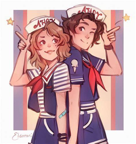 Stranger Things Robin And Steve By Katherine Hamill Elentori Scoops Ahoy Ice Cream Stranger