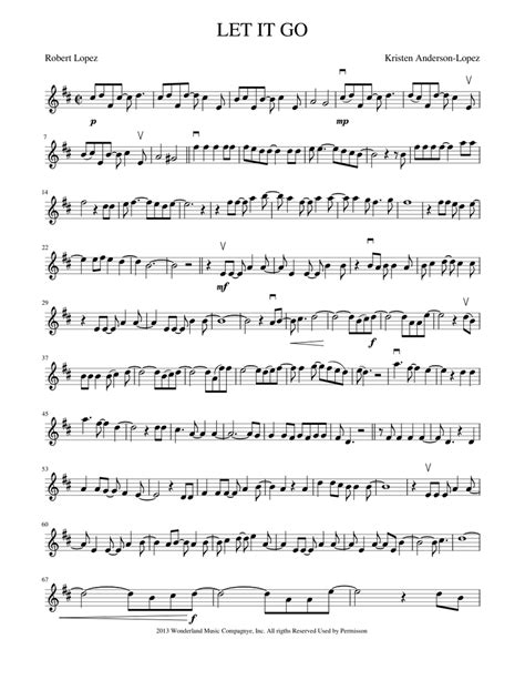 Let It Go Sheet Music For Violin Solo