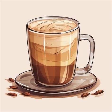 Premium AI Image A Coffee Cup With Whipped Cream And Coffee Beans On