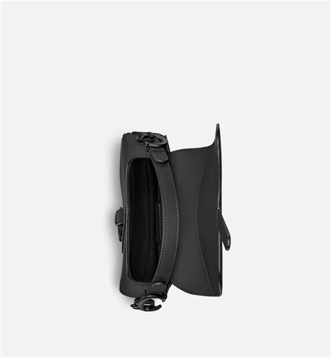 Mini Saddle Bag With Strap Black Ultramatte Calfskin Dior