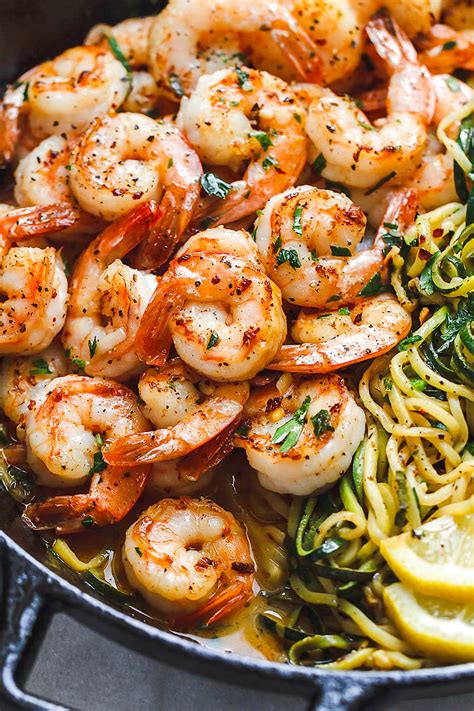 Lemon Garlic Butter Shrimp Recipe With Zucchini Noodles Recipe