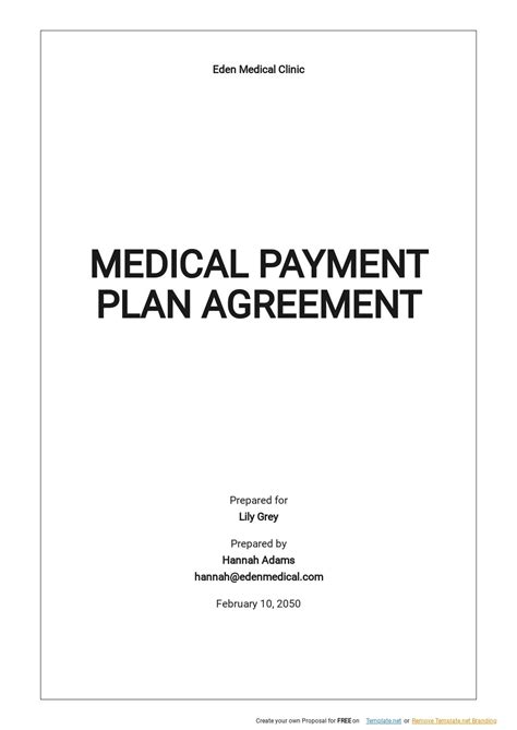 Free Free Medical Patient Payment Plan Agreement Template Google