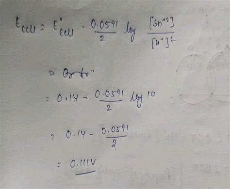 Write The Nernst Equation And Emf Of The Following Cells At K I