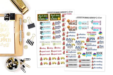 School Stickers School Stickers for Planner Set of 70 - Etsy