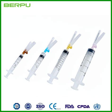 Berpu Ml Disposable Luer Slip Hypodermic Syringe With Safety Needle