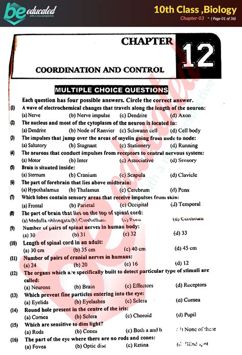 Chapter 3 Biology 10th Class Notes Matric Part 2 Notes