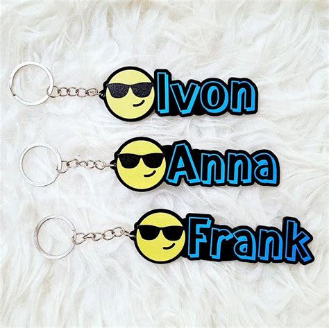 Customized Black Acrylic Keychains Singapore Name Keychain