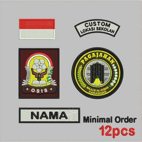 Jual PATCH EMBLEM BORDIR LOGO CUSTOM NAMA BET LOKASI LOGO SEKOLAH