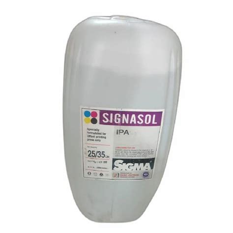 Resin L Sigma Signasol Ipa Cleaning Chemical For Printing Industry