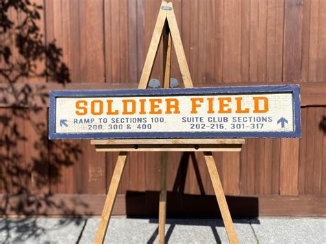 Large Soldier Field Wood Sign Hand Painted On Rustic Barn Etsy