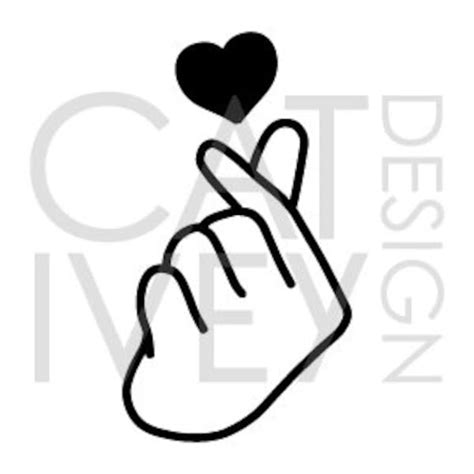 Bts Hand Heart Svg Etsy