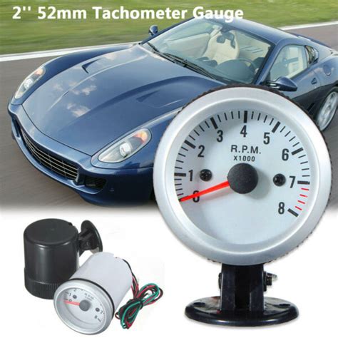 V Car Tachometer With Mm Blue Led Light Gauge Meter Counter