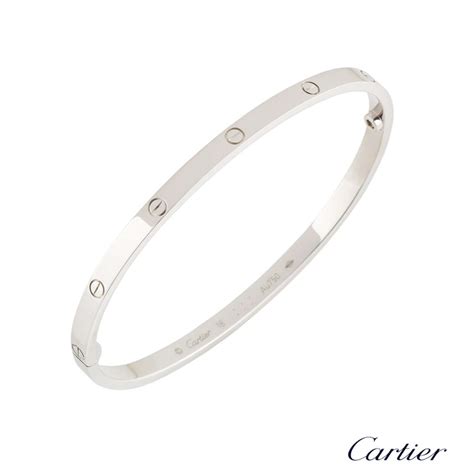 Cartier White Gold Love Bracelet Sm Size 18 B6047418 Rich Diamonds