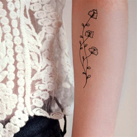 Unalome Lotus Temporary Tattoo Set Of Two Bohemian Temporary Etsy