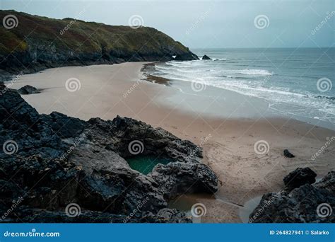 Blue Pool Bay Beach South Wales Uk Stock Image Image Of Water