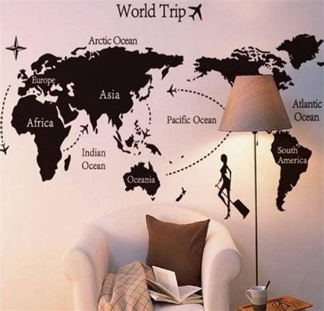 Vinyl Art Decals World Trip Wall Sticker Large Size Wall Art Living