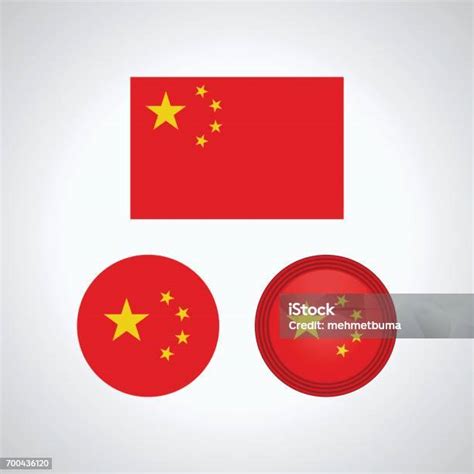 Bendera Trio Cina Ilustrasi Vektor Ilustrasi Stok Unduh Gambar