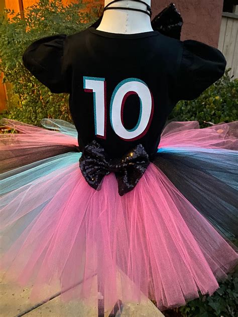 Custom Tik Tok Inspired Tutu Set Outfit Birthday Pink Etsy