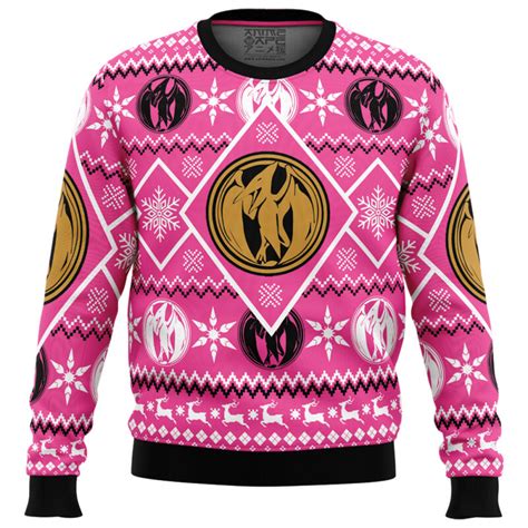 Christmas Pink Ranger Power Rangers Ugly Christmas Sweater Anime Ape