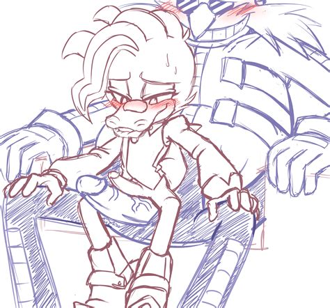 Rule 34 Anthro On Human Biting Lip Blush Cotton Draws Doctor Starline Dr Eggman Dr Robotnik