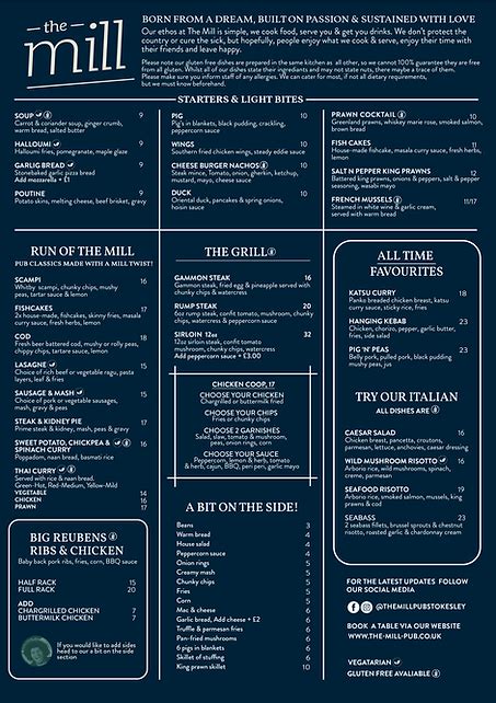 MENUS | The Mill