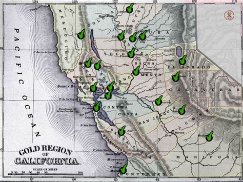 Gold Rush 1849 Map