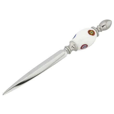 Murano Letter Knives Murano Glass Mosaic Letter Opener White