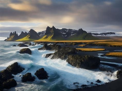 Premium Ai Image Gatklettur Iceland North Atlantic Ocean