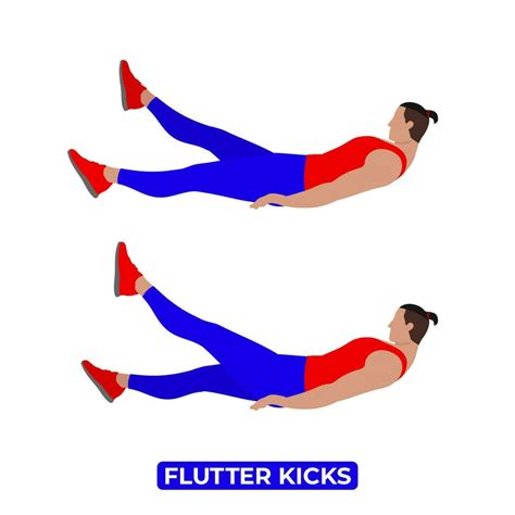 Vector Man Doing Flutter Kicks Bodyweight Fitness Abs And Core Workout