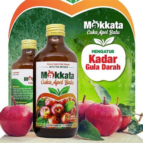 Jual CUKA APEL BATU MALANG MAKKATA ORIGINAL Organic Apple Cider Vinegar